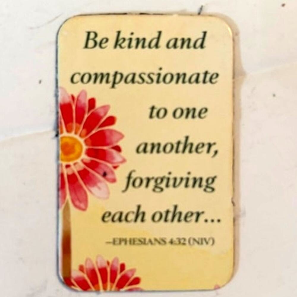 Ephesians 4:32 Scripture Magnet Pink Gerbera Daisy Christian Verse 2x1.25